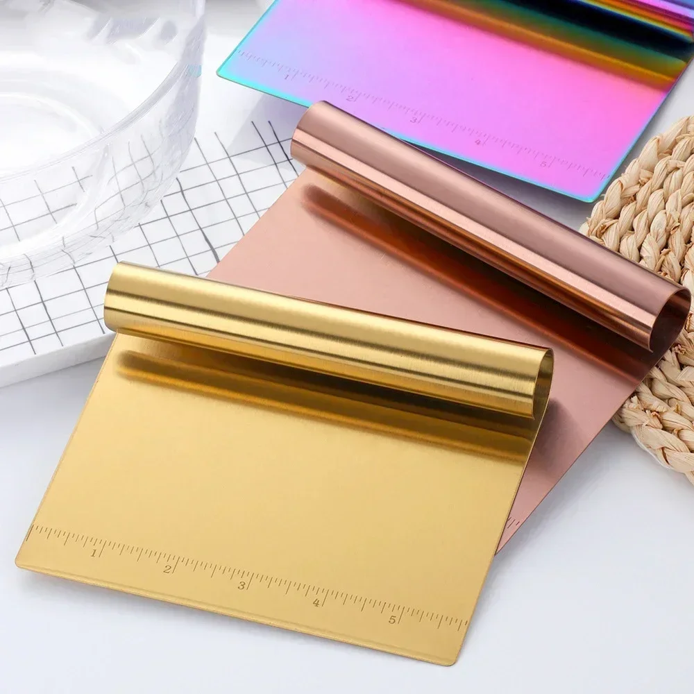 1PC Metall Schaber Kuchen Edelstahl Teig Cutter Manuelle Gebäck Spatel Pizza Schaber Backen Gebäck Werkzeuge Küche Zubehör