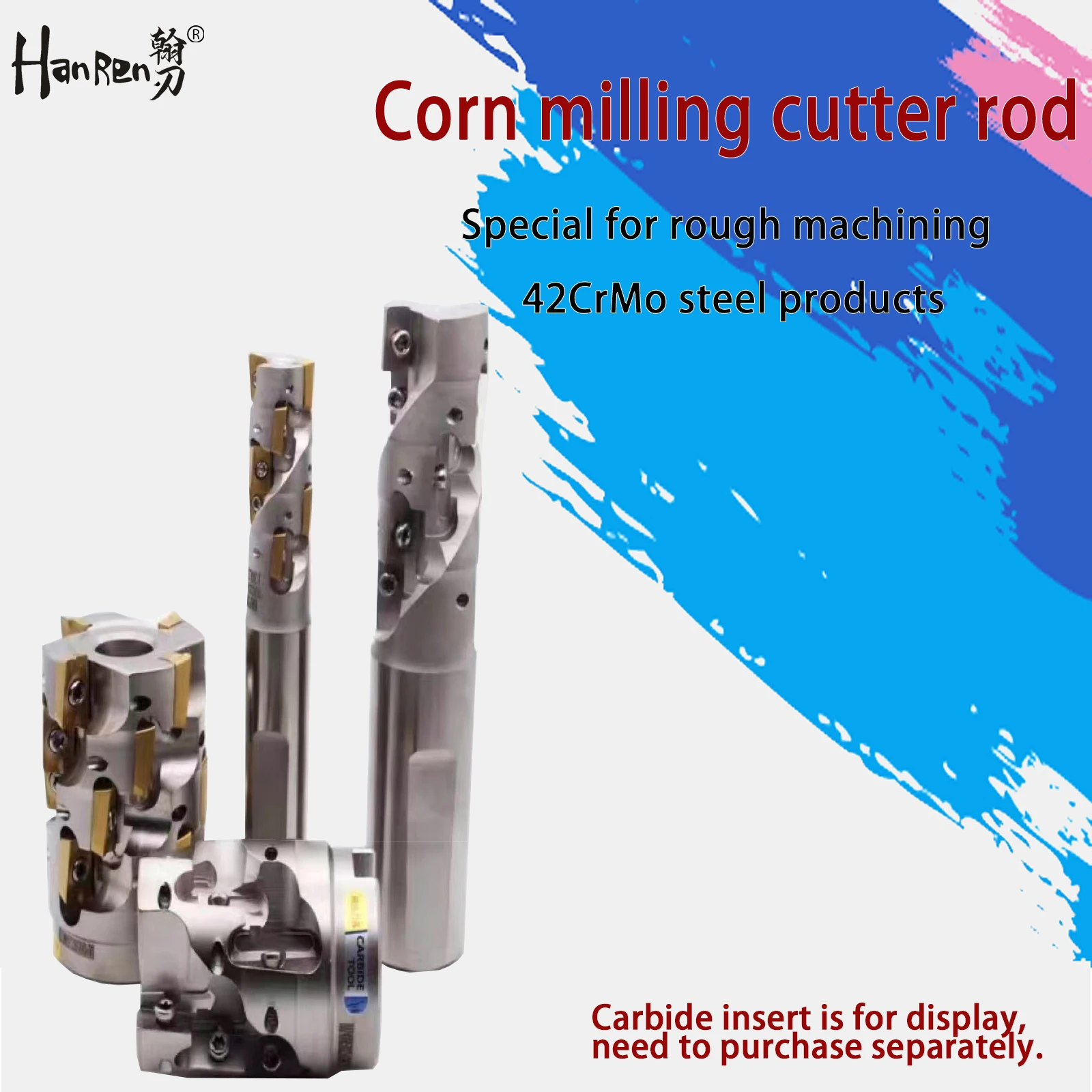 BAP300/BAP400 Corn Milling Cutter Rod Rough Cutting Spiral Groove Machining Center Tool Carbide Insert Side Milling