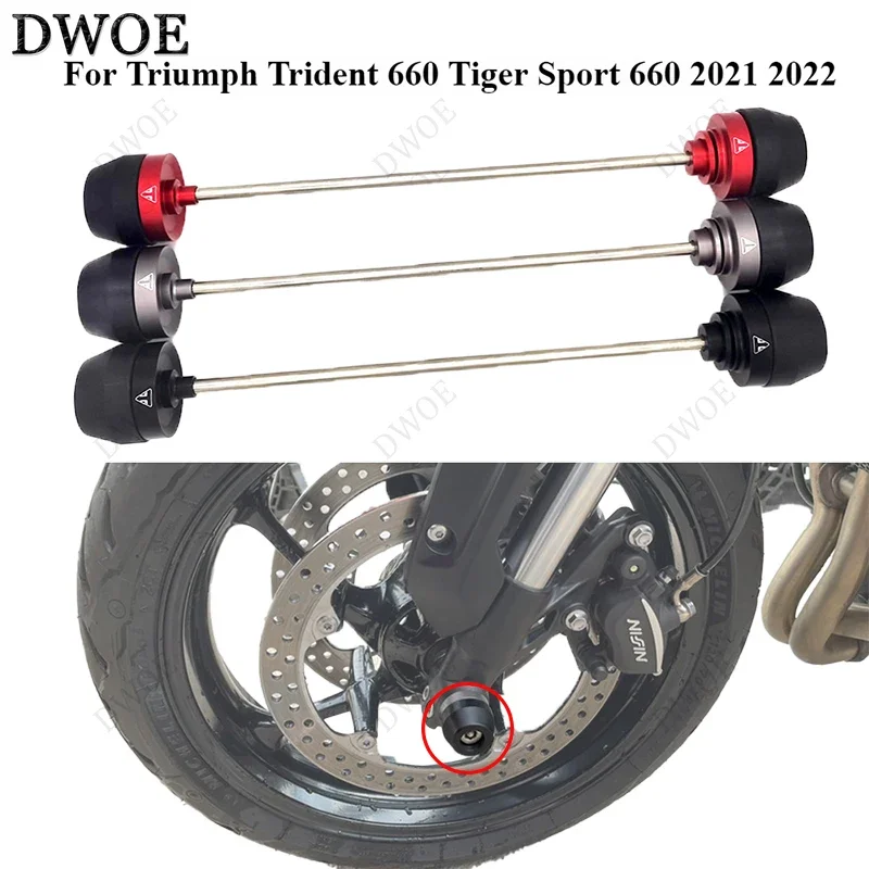 Motorcycle Axle Wheel Fork Slider Falling Bobbins Protection accessories Fit For Trident 660 Tiger 660 Tiger Sport 660 2020-2023