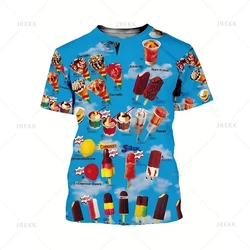 Harajuku 3D Icecream Printing T Shirts For Men Children Funny Streetwear Short Sleeevs Hawaiian Fashion Tee Shirts Mens Clothing