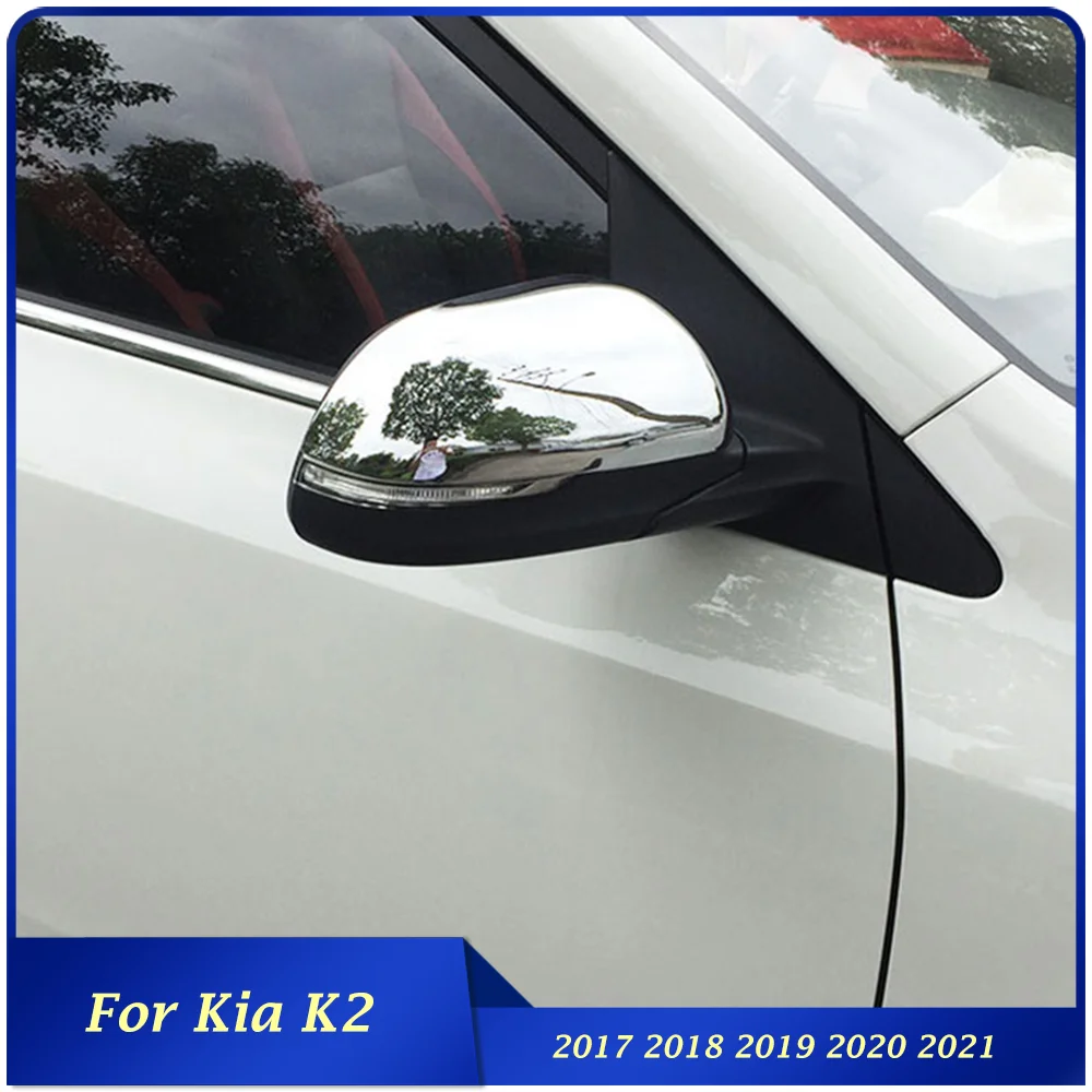 ABS Chrome Car Rear View Mirror Trims Cover Frame For Kia K2 2017 2018 2019 2020 2021