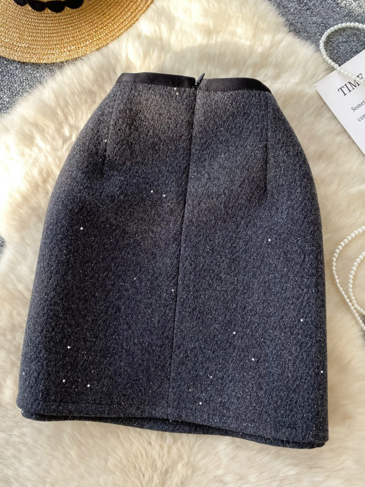 Jupe grise Vintage des années 90 pour femmes, Mini jupe esthétique Harajuku Y2k, taille haute, ligne a, jupes en laine, vêtements à la mode des années 2000, automne