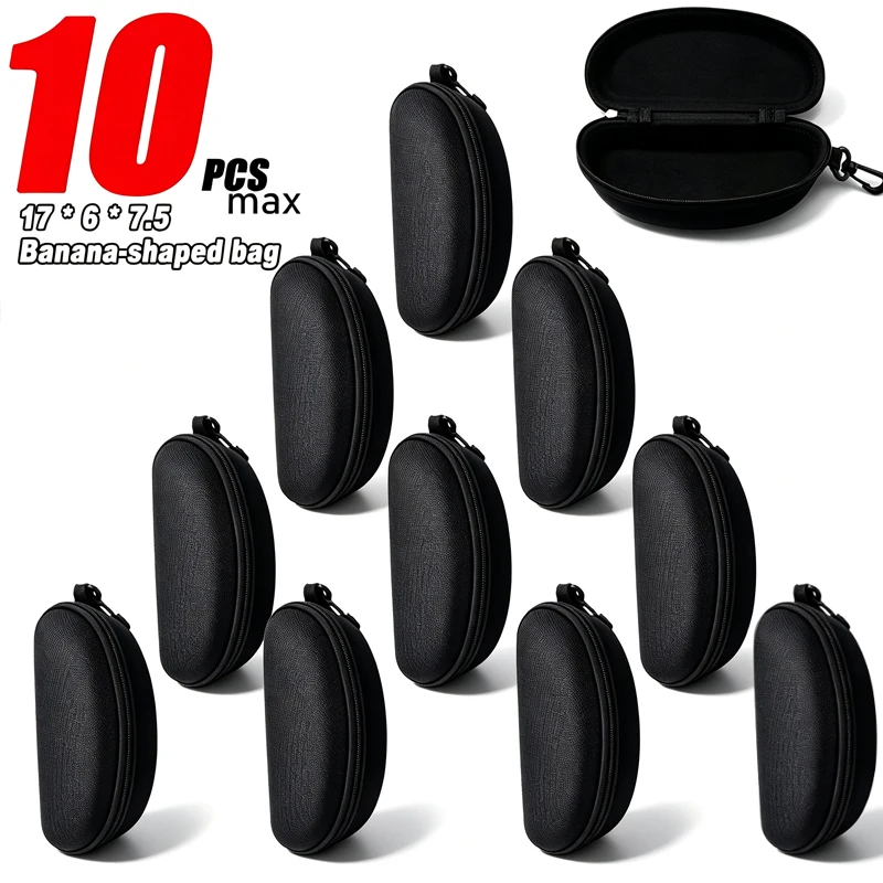 1-10PCS Portable Hanging EVA Sunglasses Flshlight Box Oxford Cloth Zipper Glasses Storage Case Multiple Styles W/ Carabiner Hook