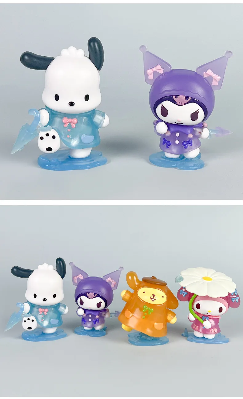Sanrio figure Kulomi blind box rainy day Melody tide play animation figure Pacha dog cartoon ornament