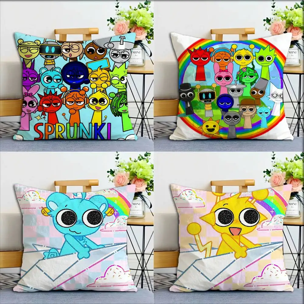 Game S-Sprunki fun World Various Sizes Square Pillow Case For Car Home Bedchamber Decor