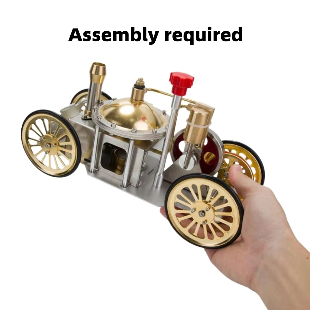 Steam Powered Car Thermal Trolley Assembly Model Ornament Gift Scientific Experiment Teaching Aids Steam Engine Trolley Toys