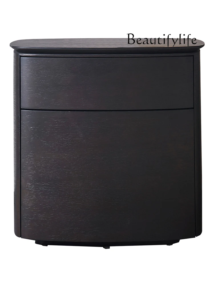 

Italian Minimalist Solid Wood Bedside Cabinet Modern Minimalist Bedroom Creative Bedside Storage Cabinet