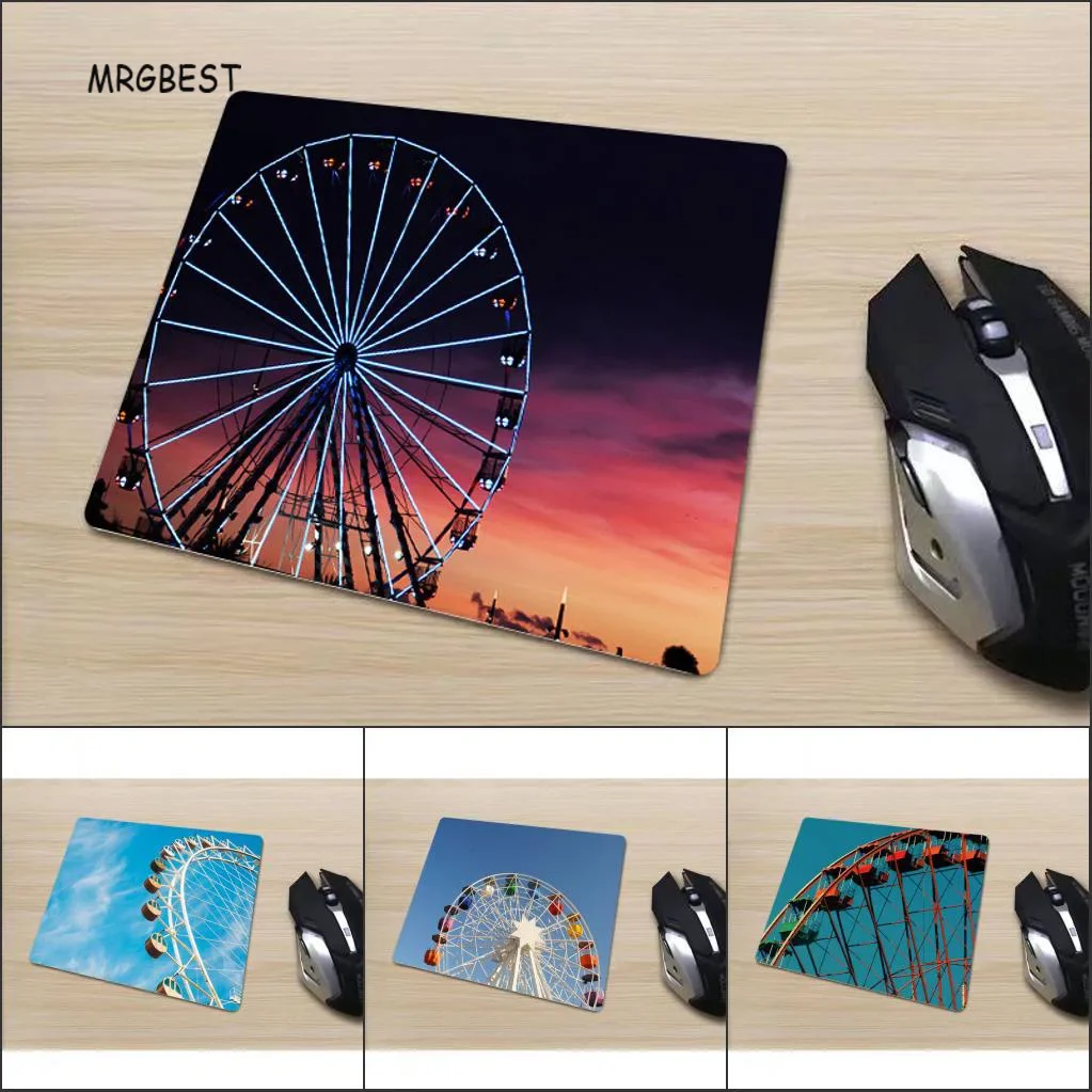 

MRGBEST In Stock 220x180mm Small Size Mouse-pad Ferris Wheel Desk Mats Comfortable Non-slip Square Mousepad for World of Tanks