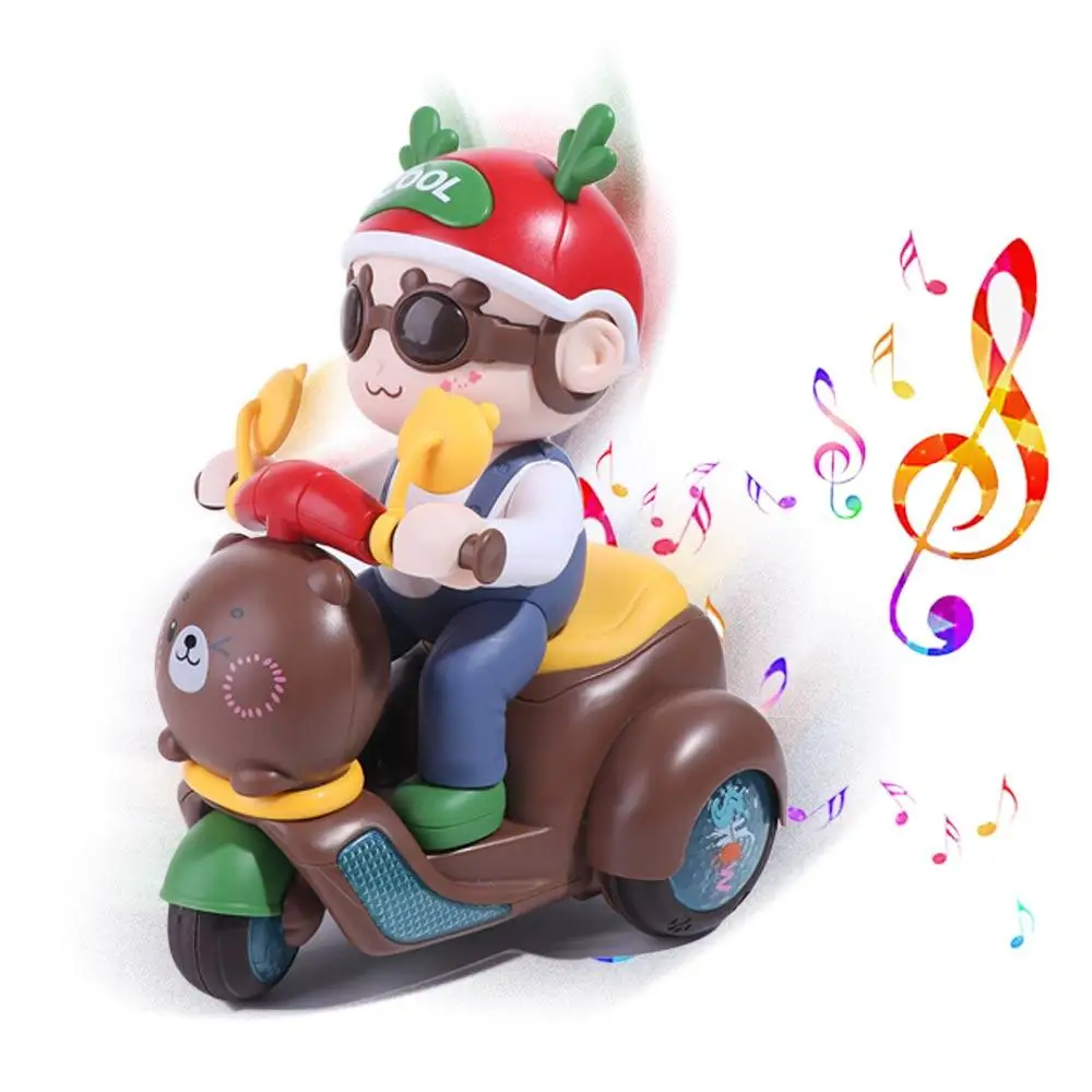 

Plastic Bear Electric Motorcycle Model Sound and Light Early Learning Simulated Motorcycle Models Toy Crafts