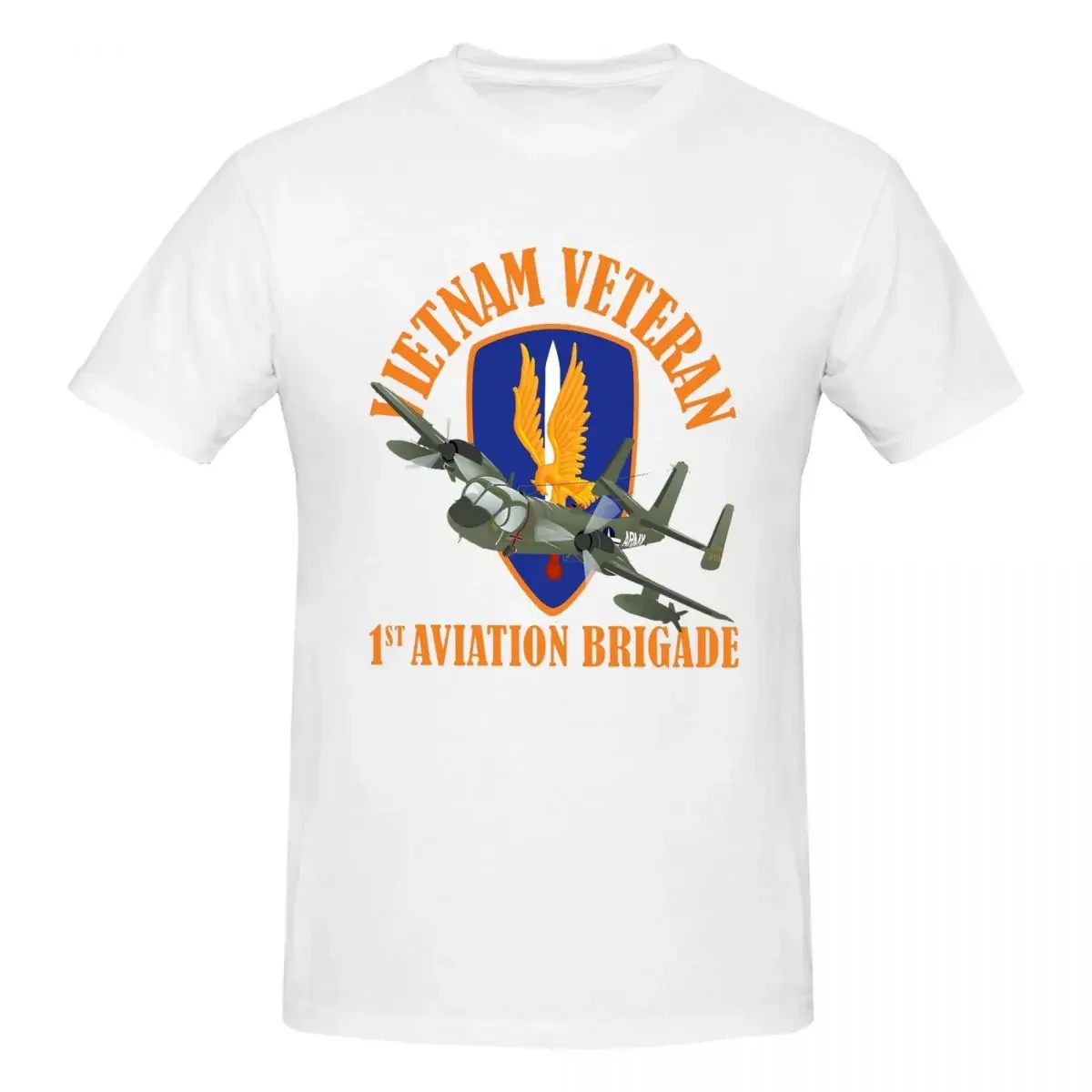 1st Avn Bde - OV-1 Mohawk Vietnam 100% Cotton T-shirt Male Oversized T Shirts Men Round Neck Short Sleeve S-6XL