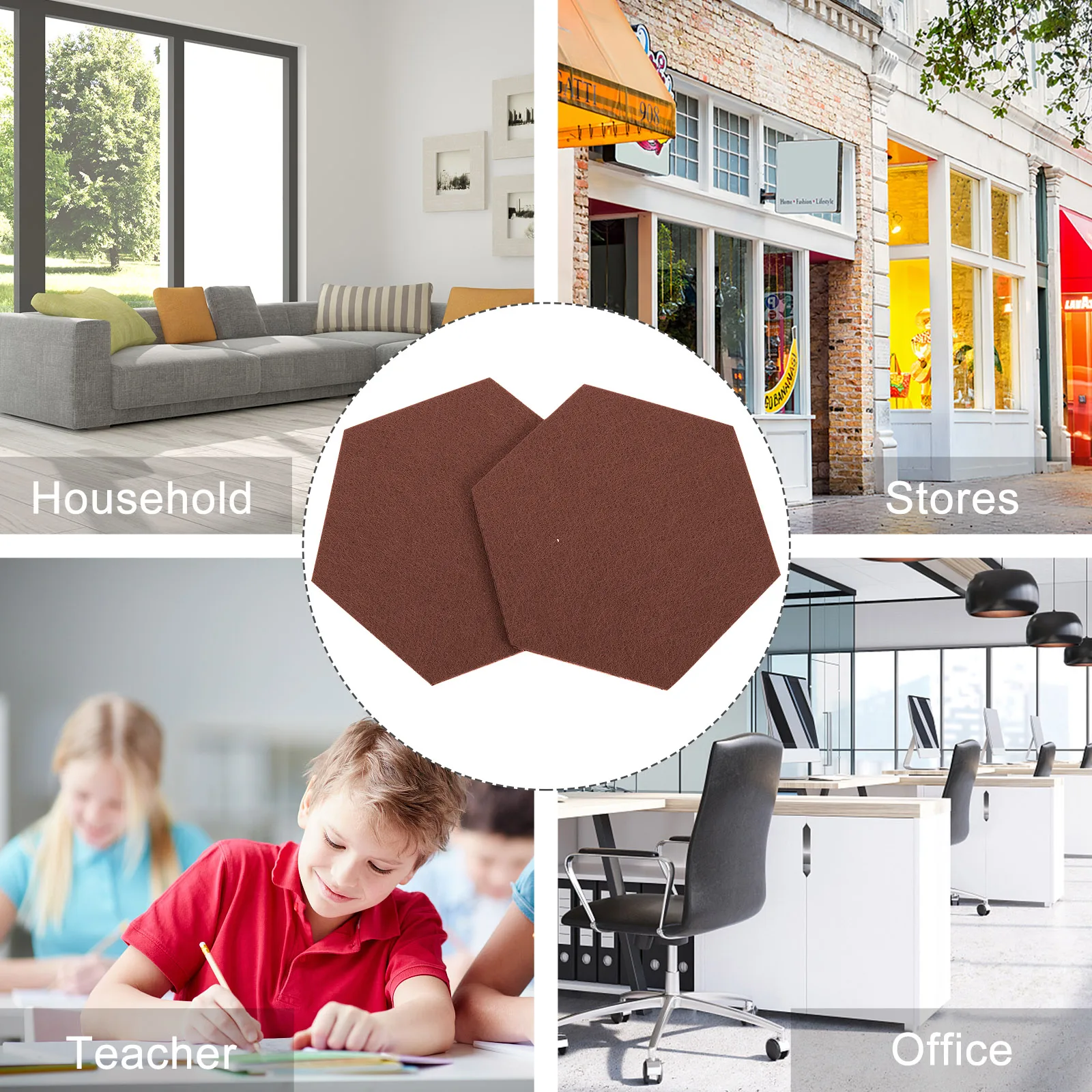 

12 Pcs Felt Backdrop Wall Sticker Memo Board for Bulletin Tiles Hexagonal Boards