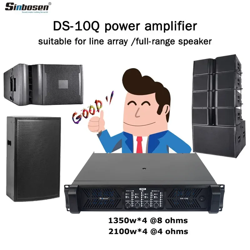 ترقية 10Q مع 8 مراوح خلفية نظام تبريد عالي 4 قنوات X 1350 واط مضخم طاقة صوتي احترافي