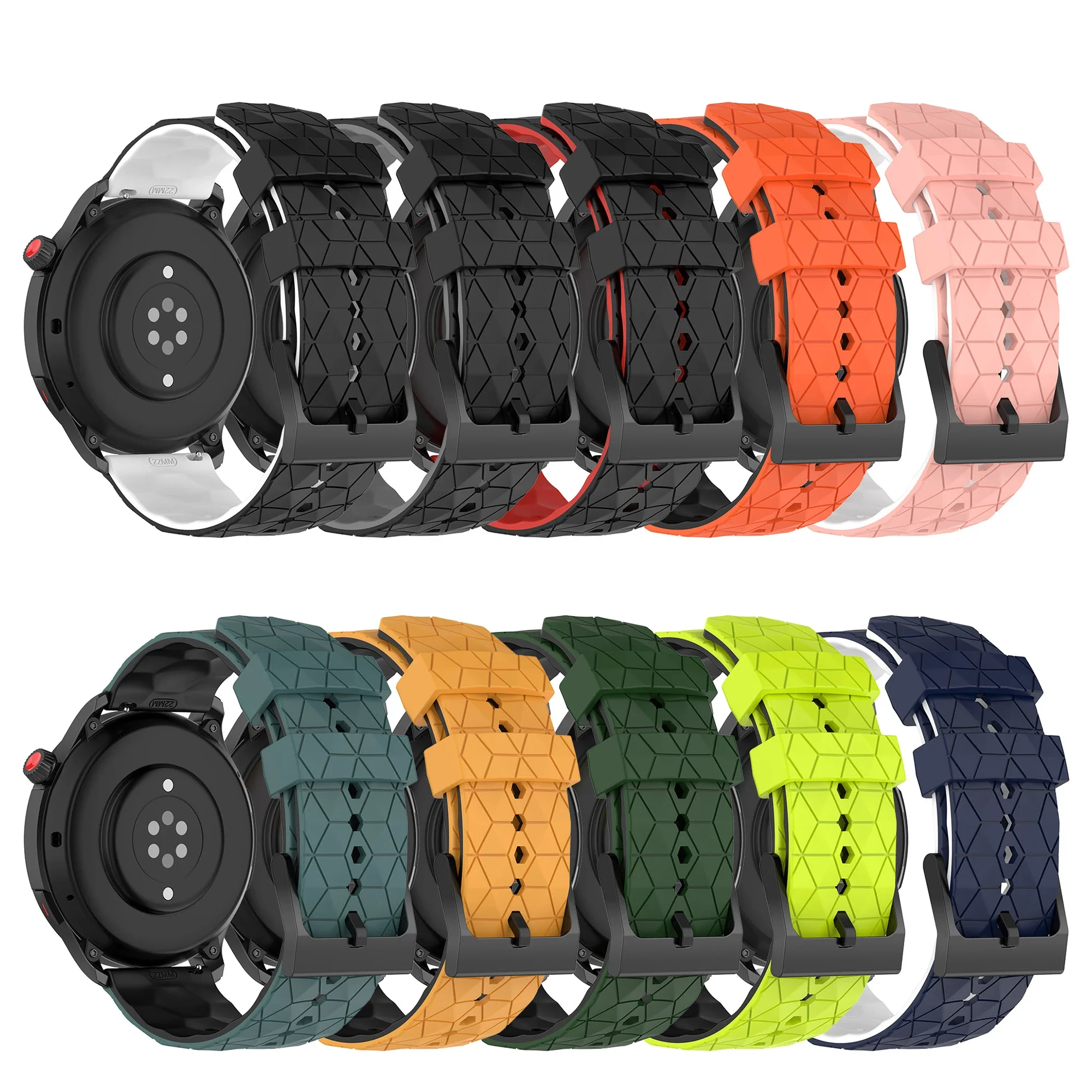 20mm/22mm Uhren armband für amazfit gtr gts/2/3/4 huawei gt2 gt3 gt4 46mm suunto 9 peak pro vertikales Silikon armband Uhren armband