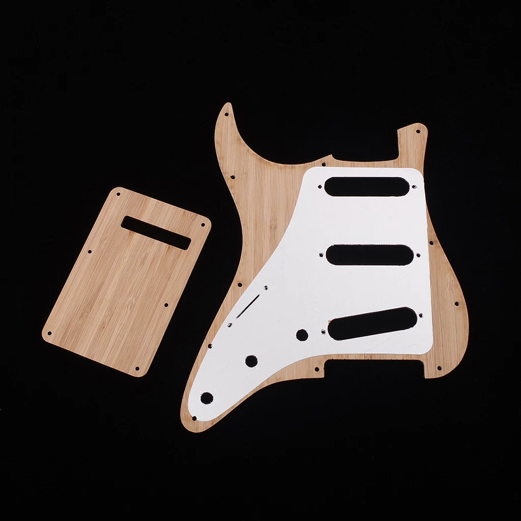 Professional Guitar Pickguard Pick Guard Scratch Plate Guitar Pickup Covers Knobs Switch Tip Guitar Parts Bamboo Pickguard