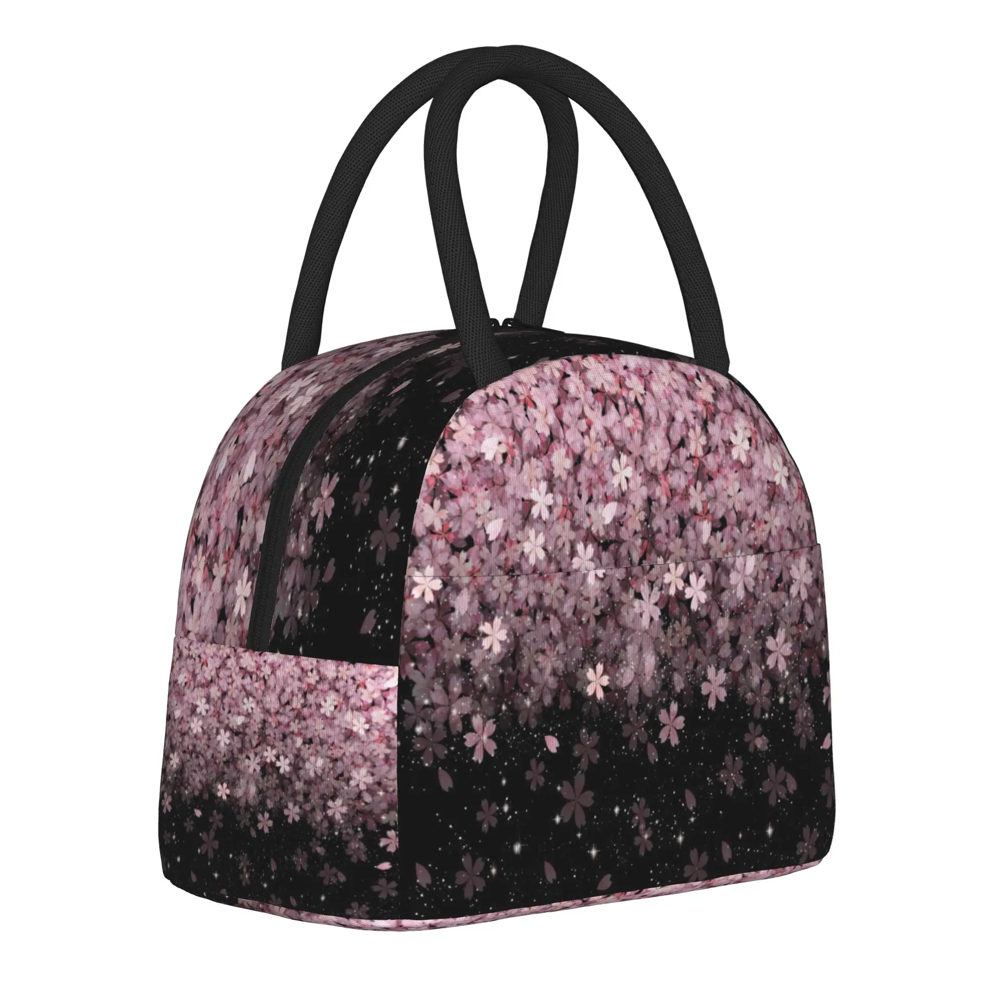 Japanese Sakura Cherry Blossom  Insulated Lunch Bag Cooler Bag Lunch Container  Portable Tote Lunch Box Food Bag Office  Travel