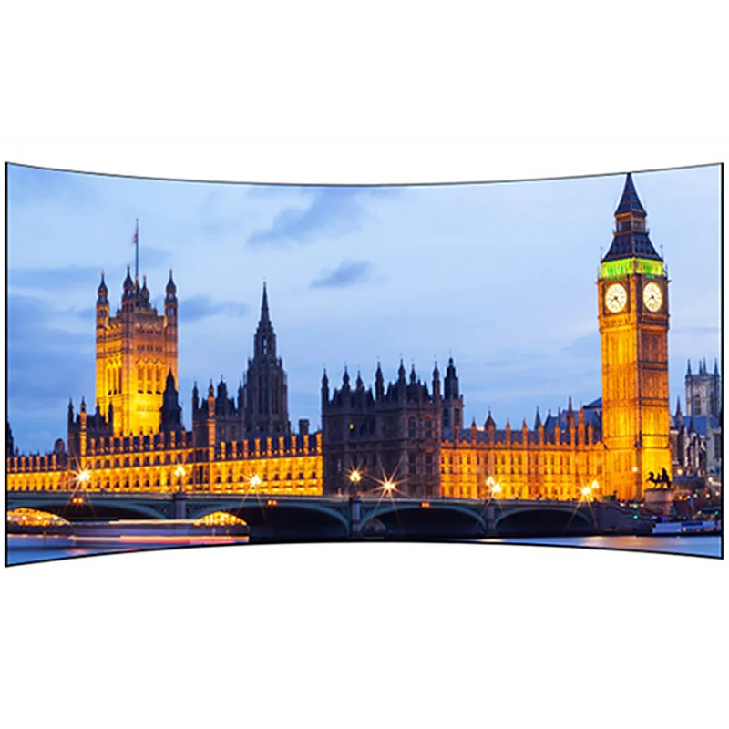 

curved projector screen 4K wall mount curved fixed frame screen for games hall exhibition hall cinema home theater