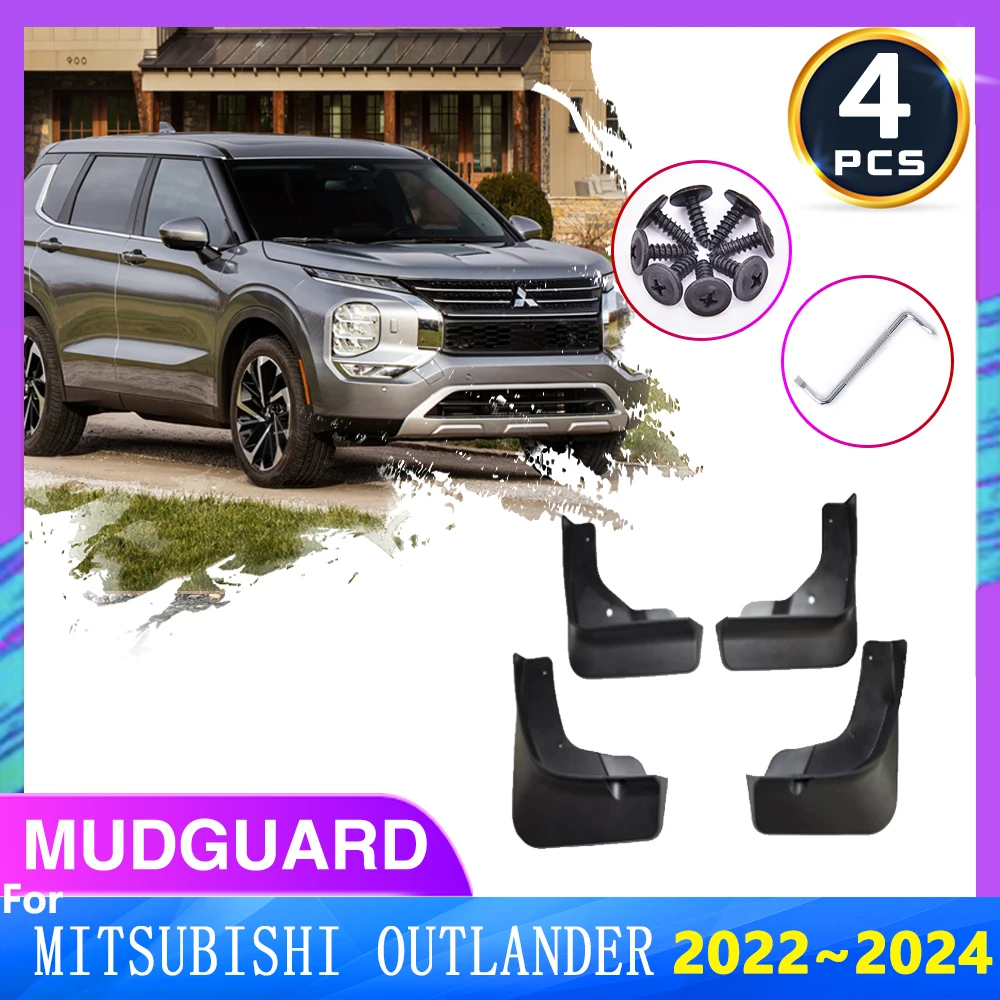 

For Mitsubishi Outlander GM GN ZM 2022 2023 2024 Front And Rear MudFlaps 4PCS Splash Guards Mud Flap Fender Car Auto Accessories