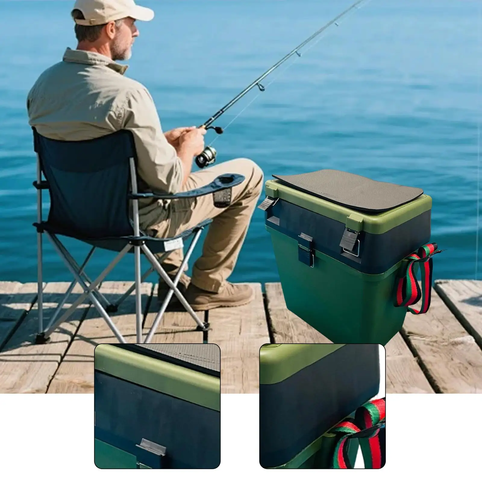 

Portable Fishing Container Durable PP ABS Carp Tool Box with Internal Compartments for Organized Gear