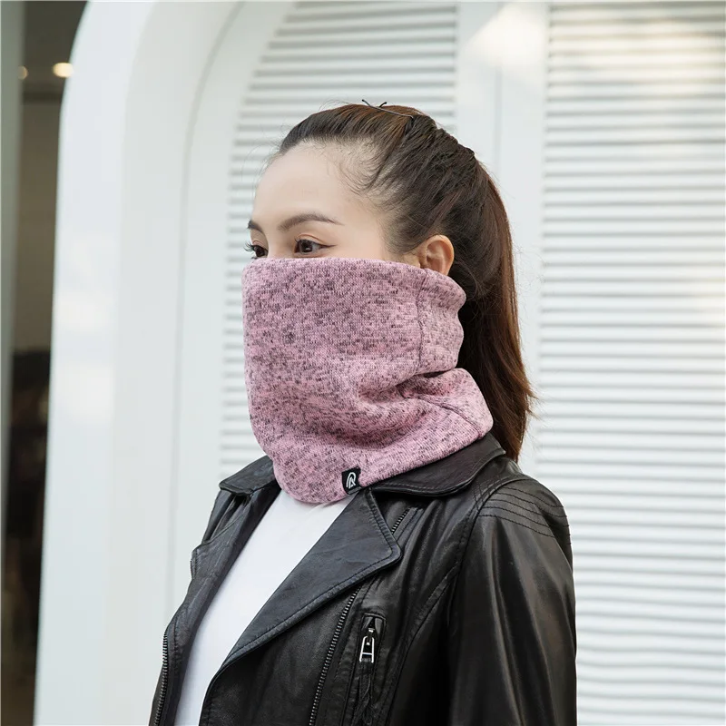 New Winter Neck Scarf for Men Women Outdoor Cycling Plush Thickened Warm Neck Protection Knitted Wool Fur Snood Face Cover