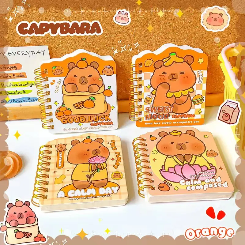 Mini bloc-notes portable Kawaii Capybara, accessoires de bureau, fournitures scolaires, petit bloc-notes, journal intime 03 Notes