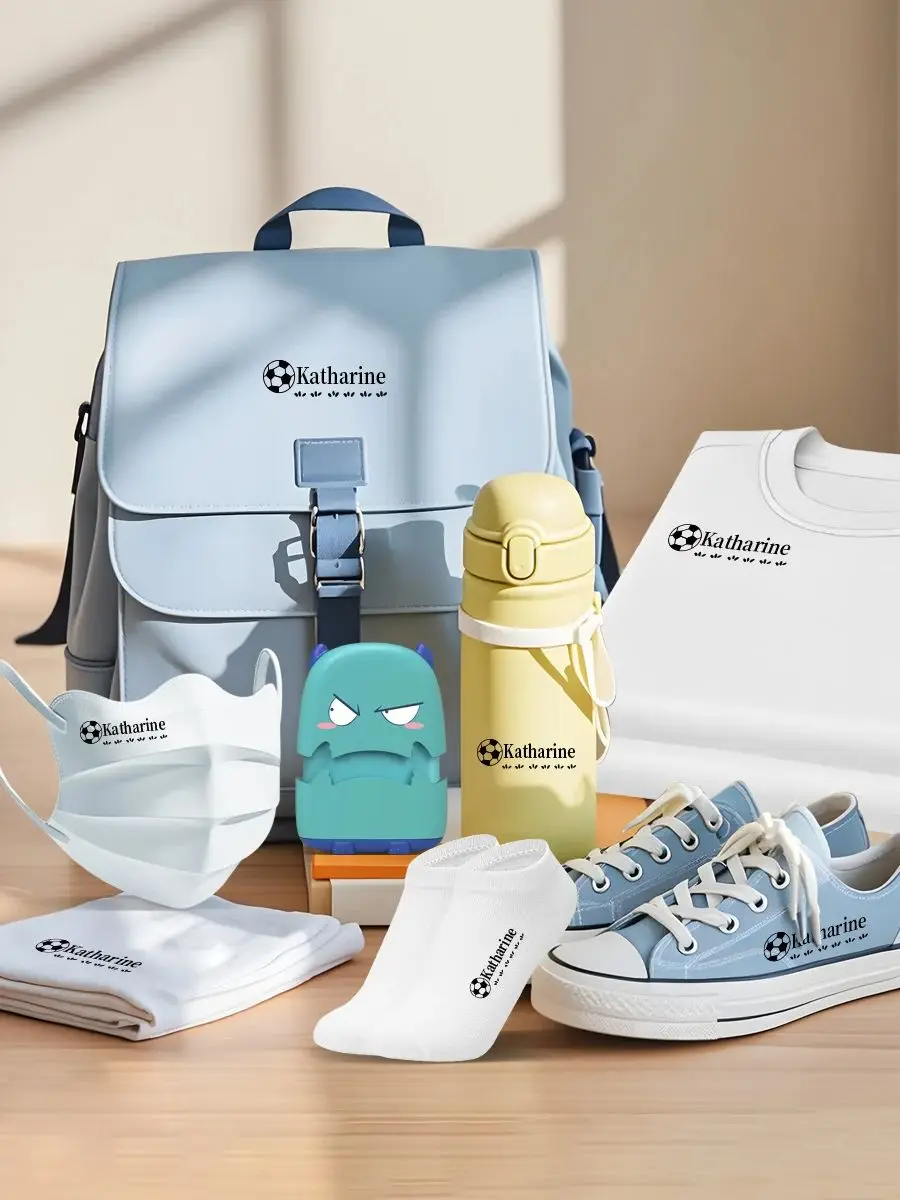 Benutzerdefinierter Namensstempel für Kinder – personalisierte wasserfeste Tinte für Kleidungsetiketten, Bücher und Bastelarbeiten, Spielzeug, für Schulbedarf