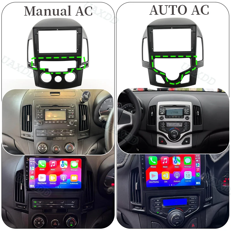 FRAME For 2008-2011 Hyundai I-30 9INCH Manual AUTO AC Car DVD Android Dashboard Harness Adapter 2 Din Interior Kit Panel Center