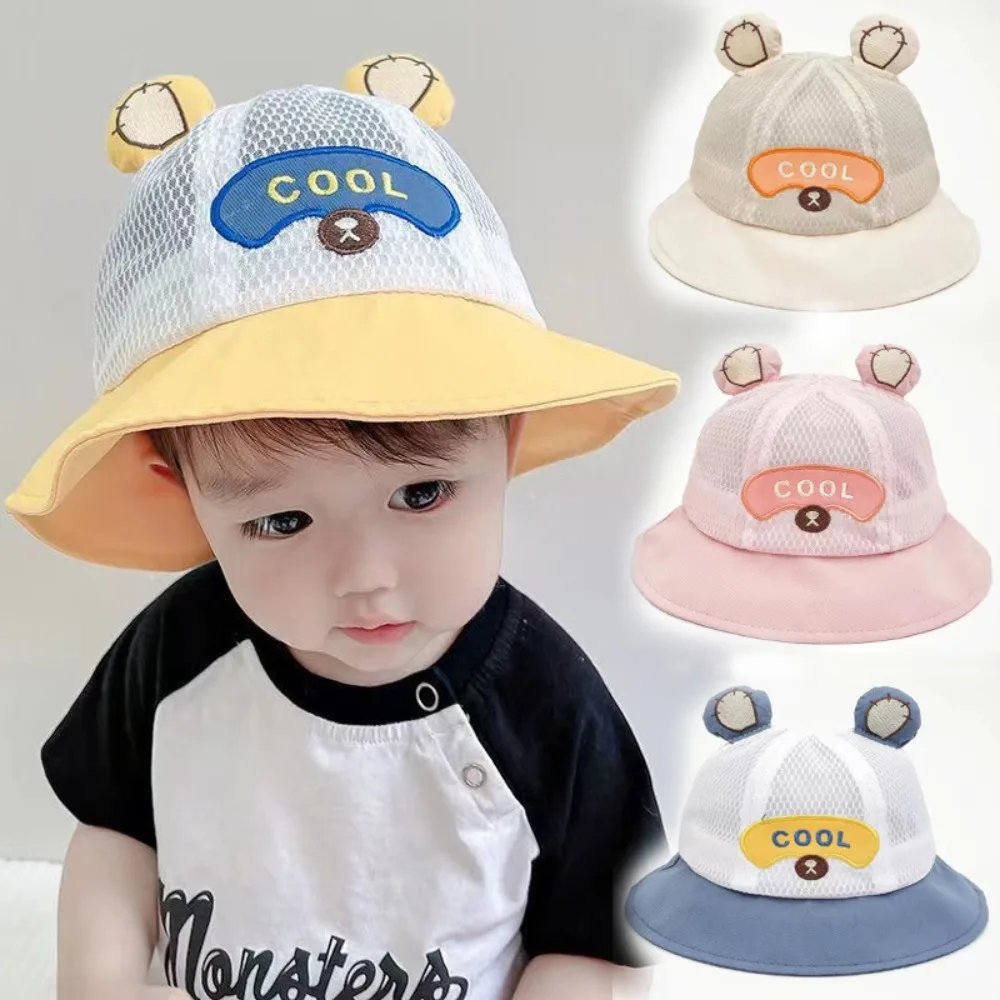 Baby Breathable Baby Bucket Caps for Boys Girls Kids Bucket Hat Infant Fisherman Hat Summer Toddler Panama Hat Sun Cap