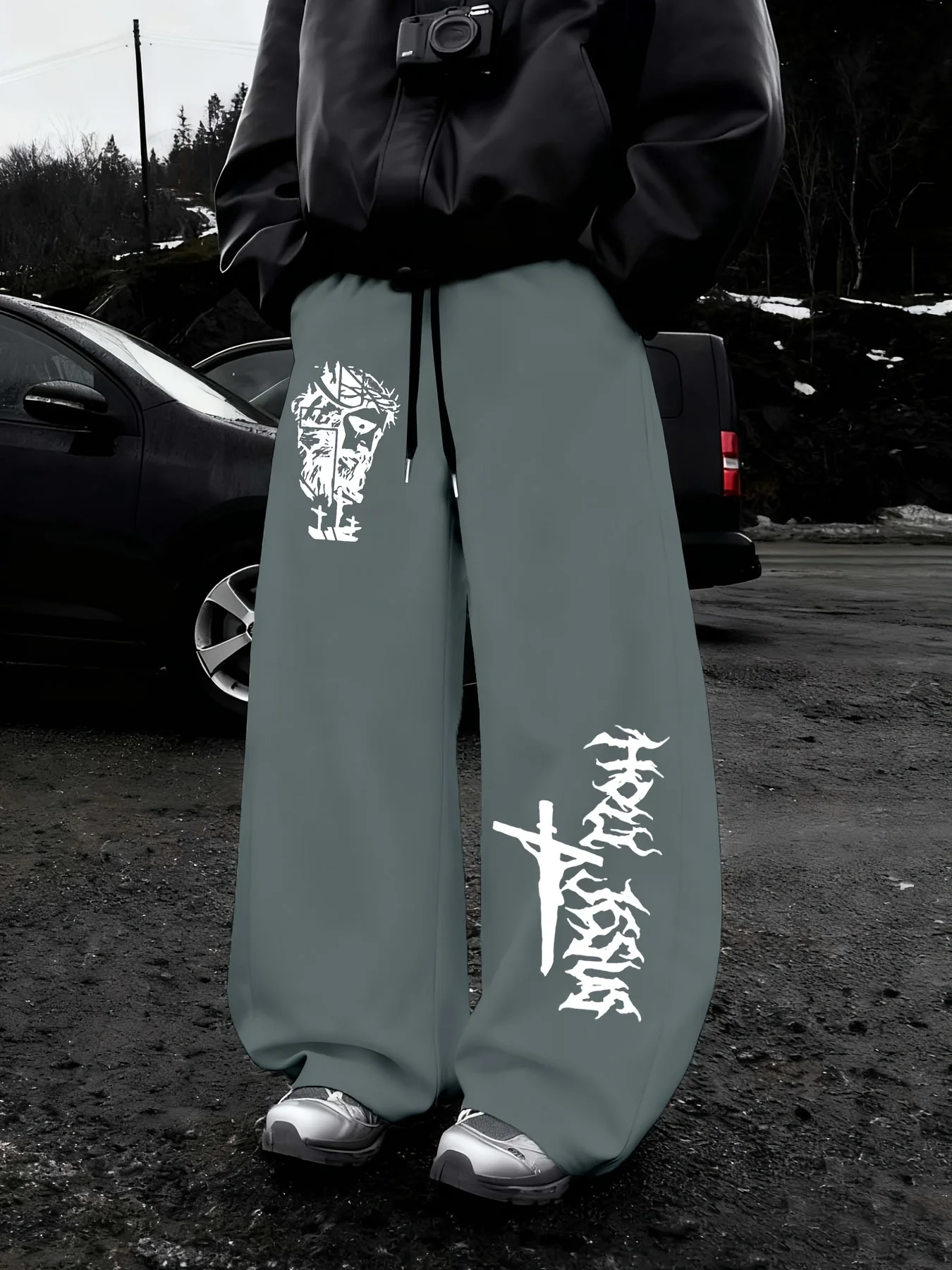 

Men's Versatile Solid Color Drawstring Loose Spring and Autumn Comfortable Outdoor Home Versatile Casual Trousers