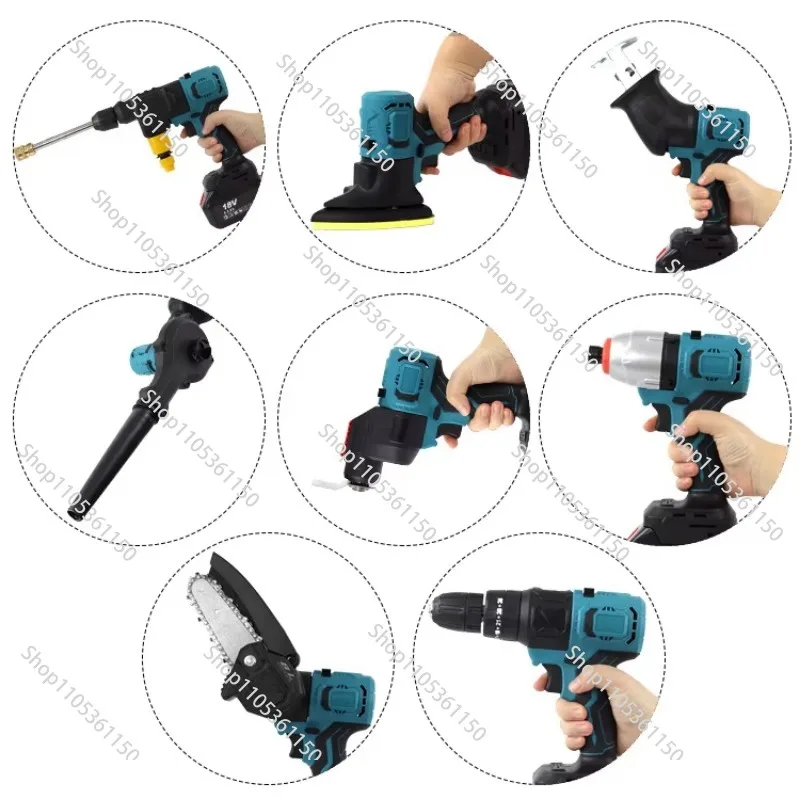 Cordless All-in-One Multi-function Power Tool Set Household Repair DIY 20 Head Options for Makita Batteries Plastic Hard Case view 3