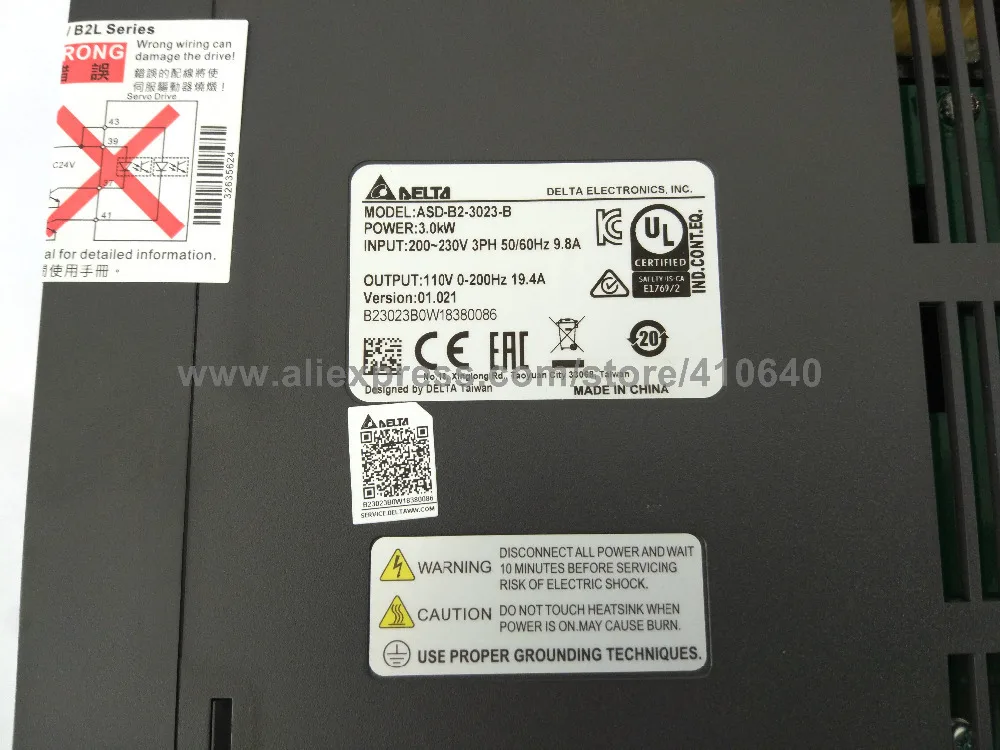 정품 델타 AC 서보 모터 3 KW ECMA-F11830SS 브레이크 및 델타 AC 서보 모터 드라이브 ASD-B2-3023-B 의해 무료 배송 DHL