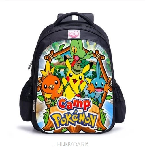 Pokemon Backpack 2pcs Set Children Anime Rucksack Kids Cartoon Knapsack Baby Pikachu Boys Girls School Bags