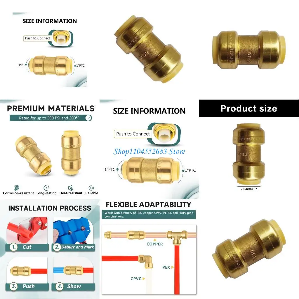 

Y6GD Brass Plumbing Fittings Corrosion Resistant Straight Connectors Replacement