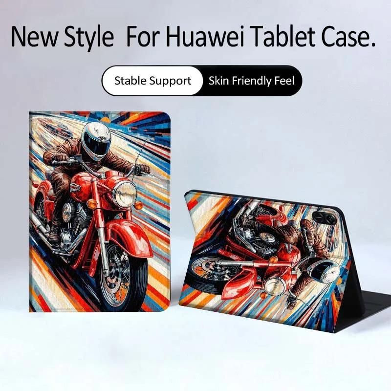 

Colorful Flame Motorcycle Art For Huawei MatePad Pro Air 12 X Honor Pad 8 V8 9 13 GT GT2 3 12.6 13.3 Inch Tablet Case