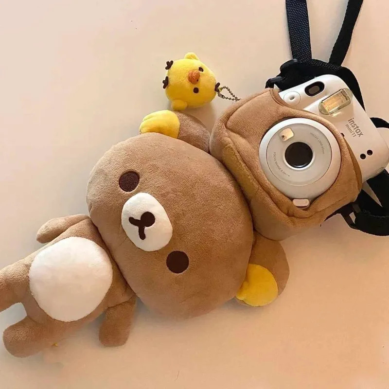 

New Rilakkuma Limited Series Polaroid Camera Bag Cute Cartoon Plush Doll Small Camera Storage Bag Protective Cover Ornament Gift