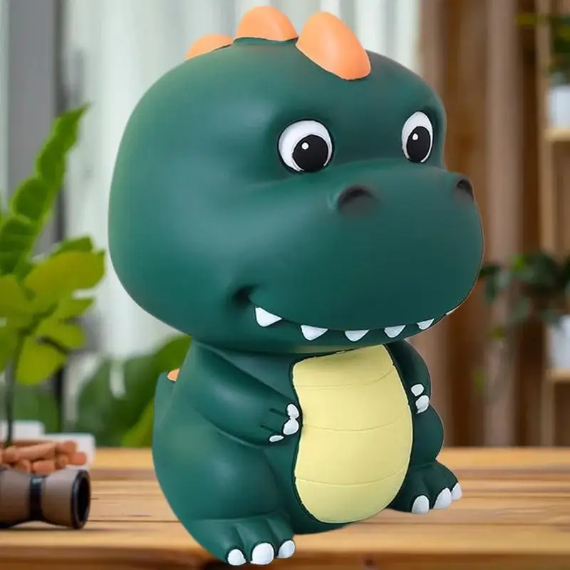 魅力的な恐竜の形をした金庫。ビニールの貯金箱。女の子への誕生日プレゼントに最適です。