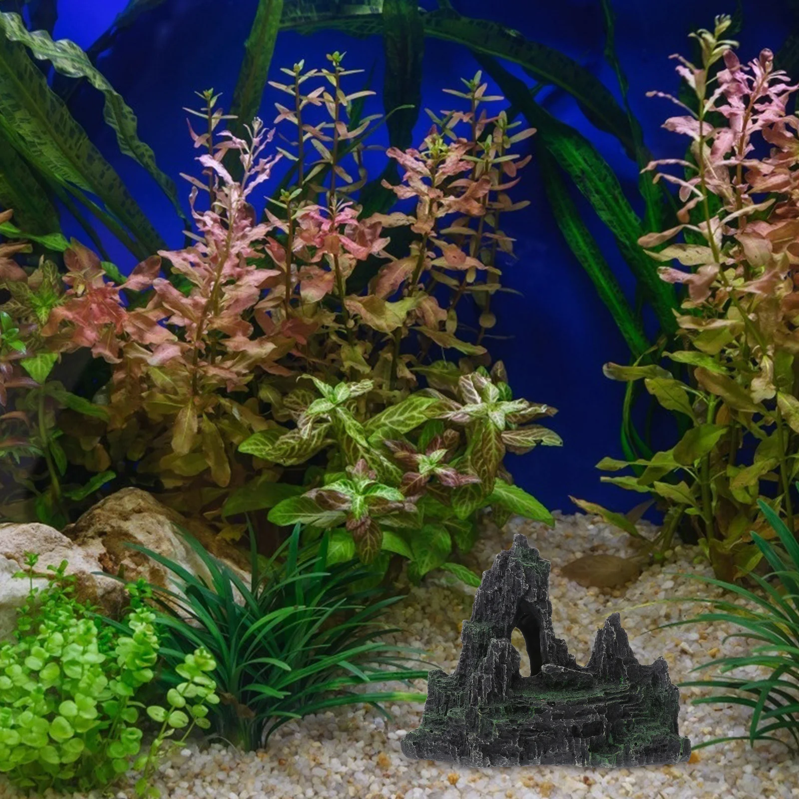 

1Pcs Resin Rockery Sculpture Aquarium Decor Artificial Hill Statue Fish Tank Landscaping Ornament Decoration Fish Tank Rockery
