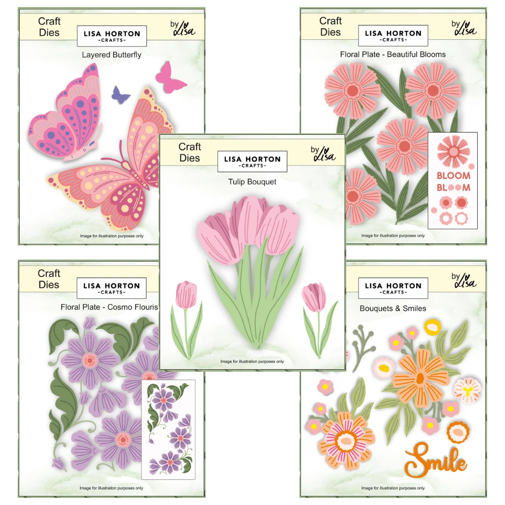 

Bouquets Smiles Tulip Bouquet Butterfly Metal Cutting Dies Stencil For DIY Scrapbook Craft Decoration Embossing Template