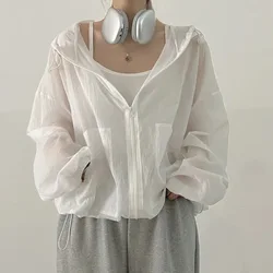 2024 Autumn Loose Casual Short Cardigan Korean Chic Solid All Match Kpop Sweatshirts Zippers Long Sleeve Hoodies Women