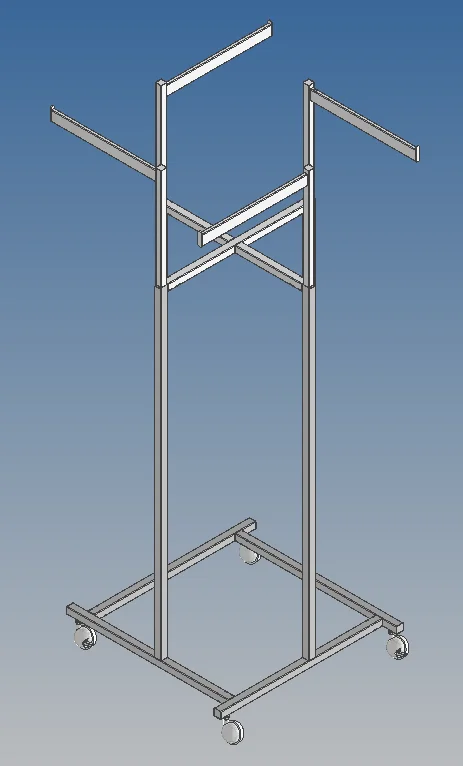 أجهزة خزانة ملابس فولاذية قابلة للتعديل بأربعة أذرع ذات سعة عالية، تصميم وظيفي قابل للإزالة