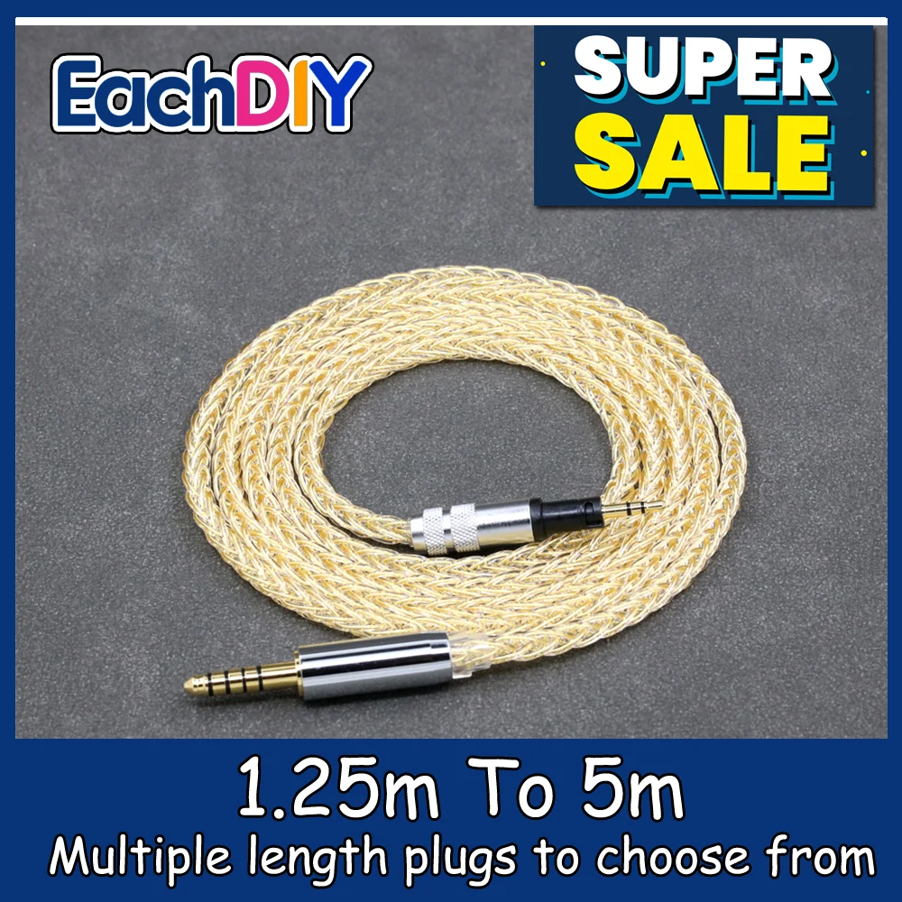 

8 Core 99% 7n Pure Silver 24k Gold Plated Earphone Cable For Sennheiser Momentum 1.0 2.0 Earphone Headset Headphone LN008797