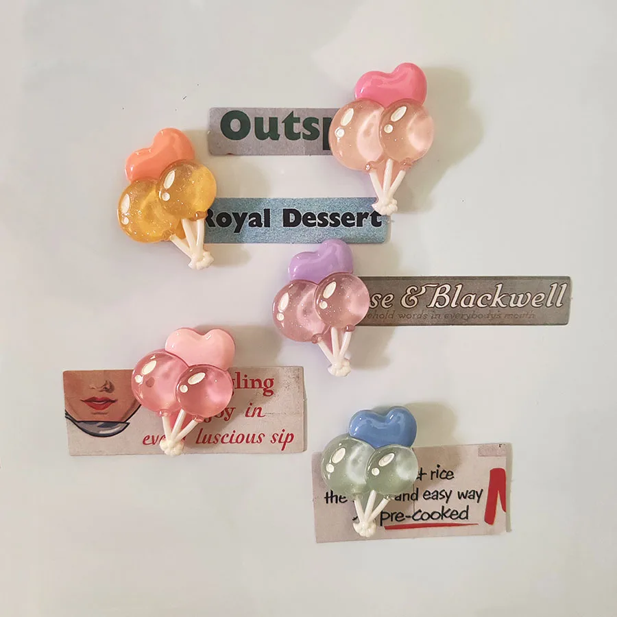 5pcs Personalized and Fun Balloon Refrigerator Magnets Cute Creative Fridge Photo Message Magnet Decorative