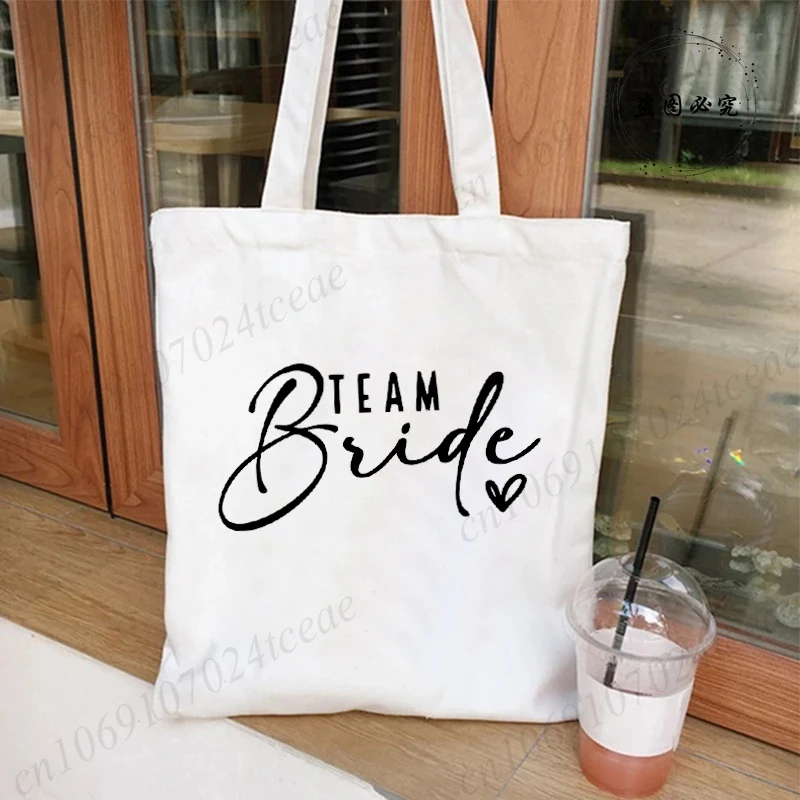 حقيبة يد للنساء أزياء حفل زفاف الرسم قماش حمل حقيبة تسوق حقيبة كتف سيدة حقائب الزفاف العازبة #5