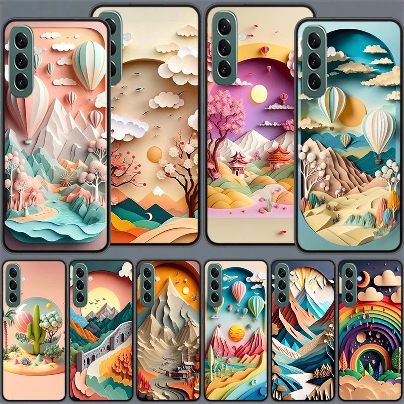 Natural Trees in Mountain Ranges Phone Case For Samsung Galaxy A54 A34 A24 A14 A04 A04S A12 A22 A32 A52S A72 A53 A33 A23 A13 4G