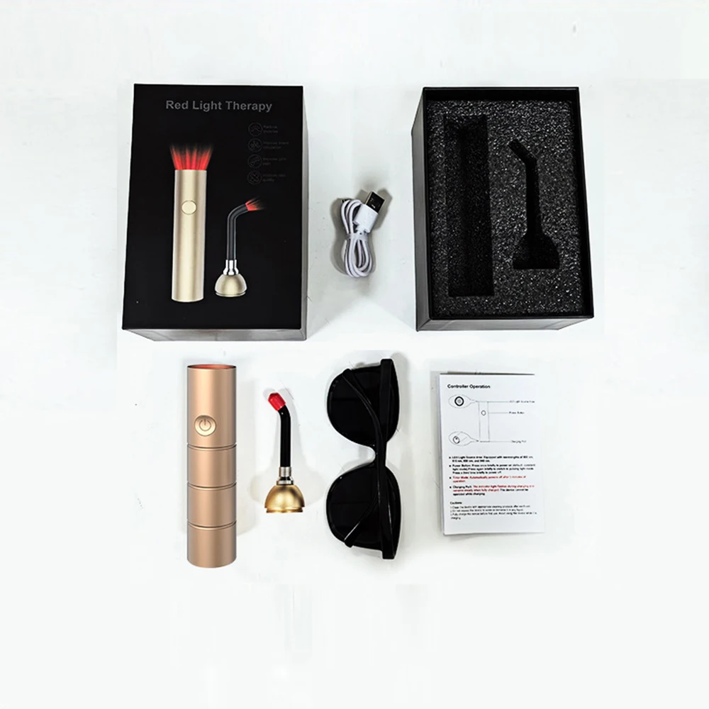 Dispositivo de terapia de luz vermelha, tratamento de dor fria, varinha de terapia de luz infravermelha para boca, nariz, orelha, joelho, pés, mãos, tornozelo