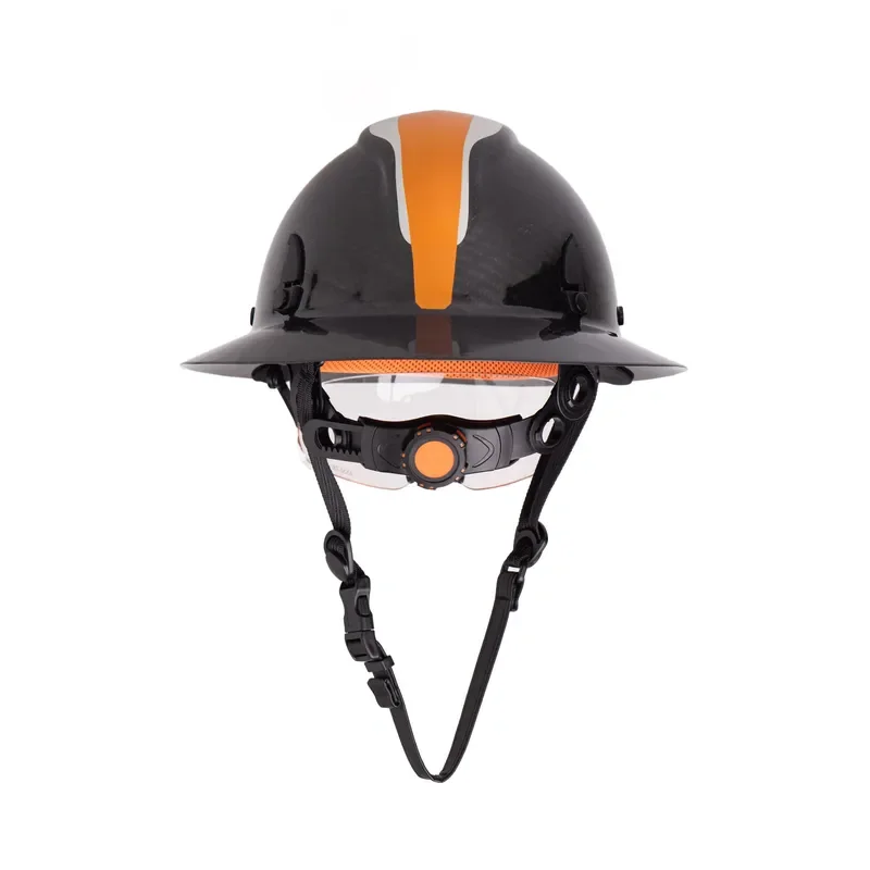 Histay Carbon Fiber Safety Helmet Hard Hat Full Brim American 6 Suspension Points Non-Slotted Histay-sf55t