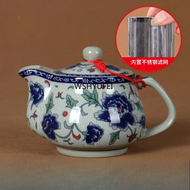 Jingdezhen Ceramic Teapot Large Teapot with Filter Screen Blue and White Porcelain Single Pot 260/500/1000ML