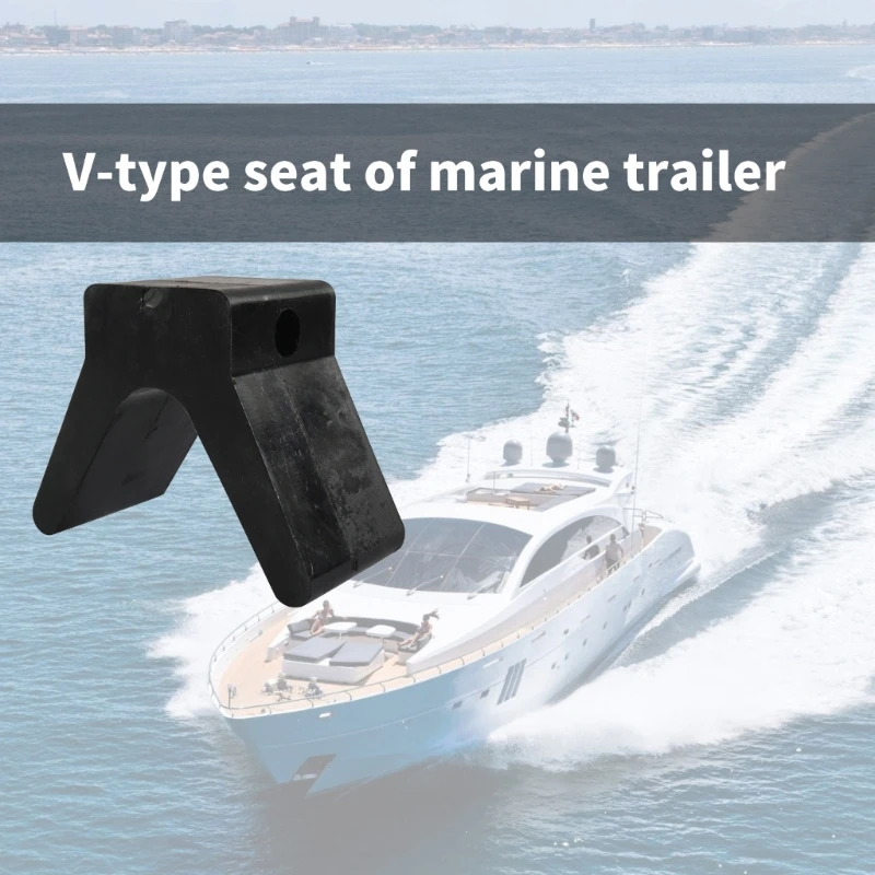 Stable 2 Inch V Style Boat Trailer Bows Stop with 1/2 Inch Mounting Hole Weather Resistant Rubber Bows Stop Simple Installation