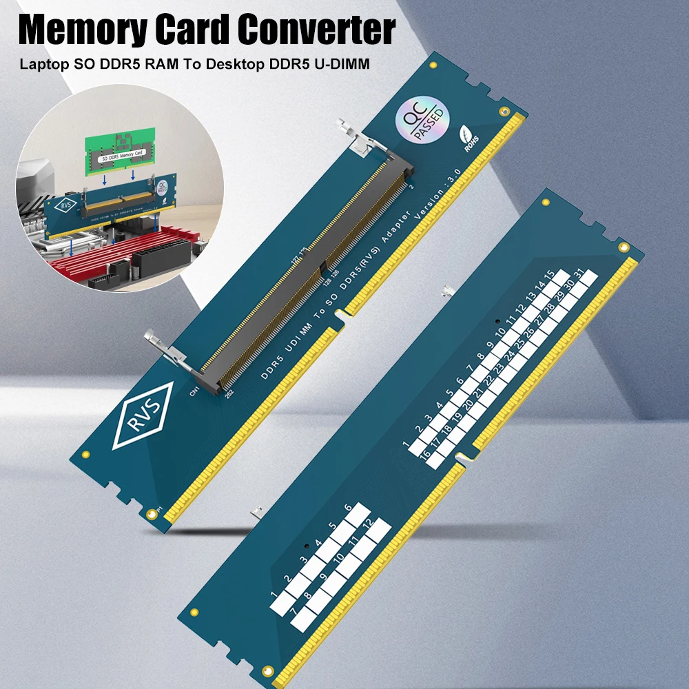 Laptop SO DDR5 RAM To Desktop DDR5 U-DIMM Adapter Overcurrent Protection Memory Card Converter DDR5 Memory RAM Adapter Card
