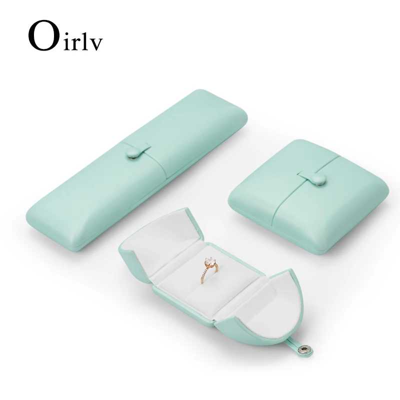 

Oirlv Jewelry Box New In Double Door Snap Closure Jewelry Boxes Fresh Green High-grade Oirlv Wedding Ring Box Gift Jewellery Box