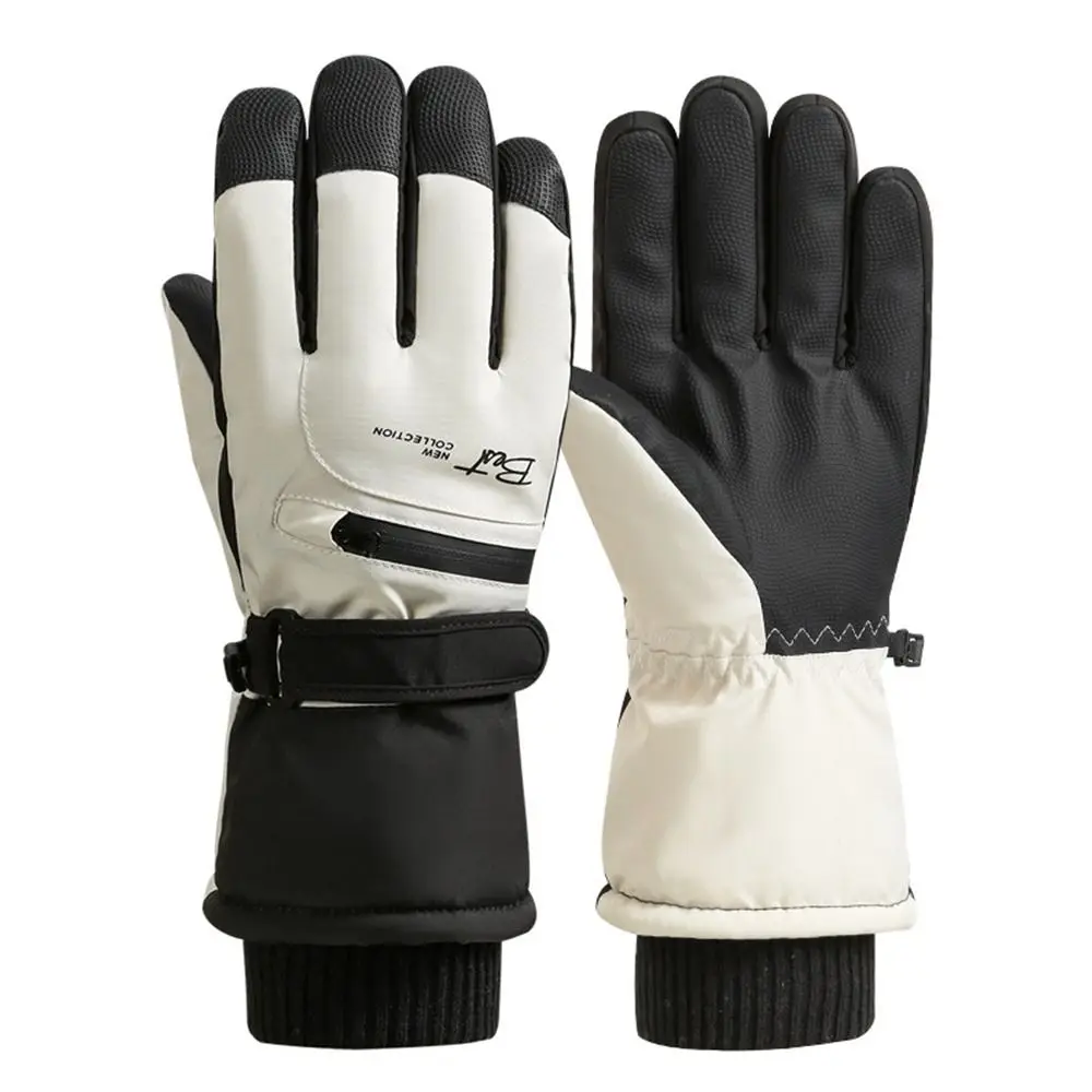 Antislip Windproof Skiing Gloves for Men Waterproof Sports Cycling Motocycle Gloves Thickened Full Palm Snowboard Gloves Winter